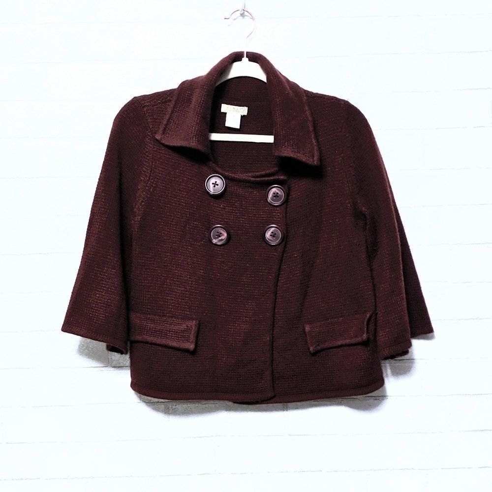 KENAR 100% Cashmere Brown Cropped Sweater M